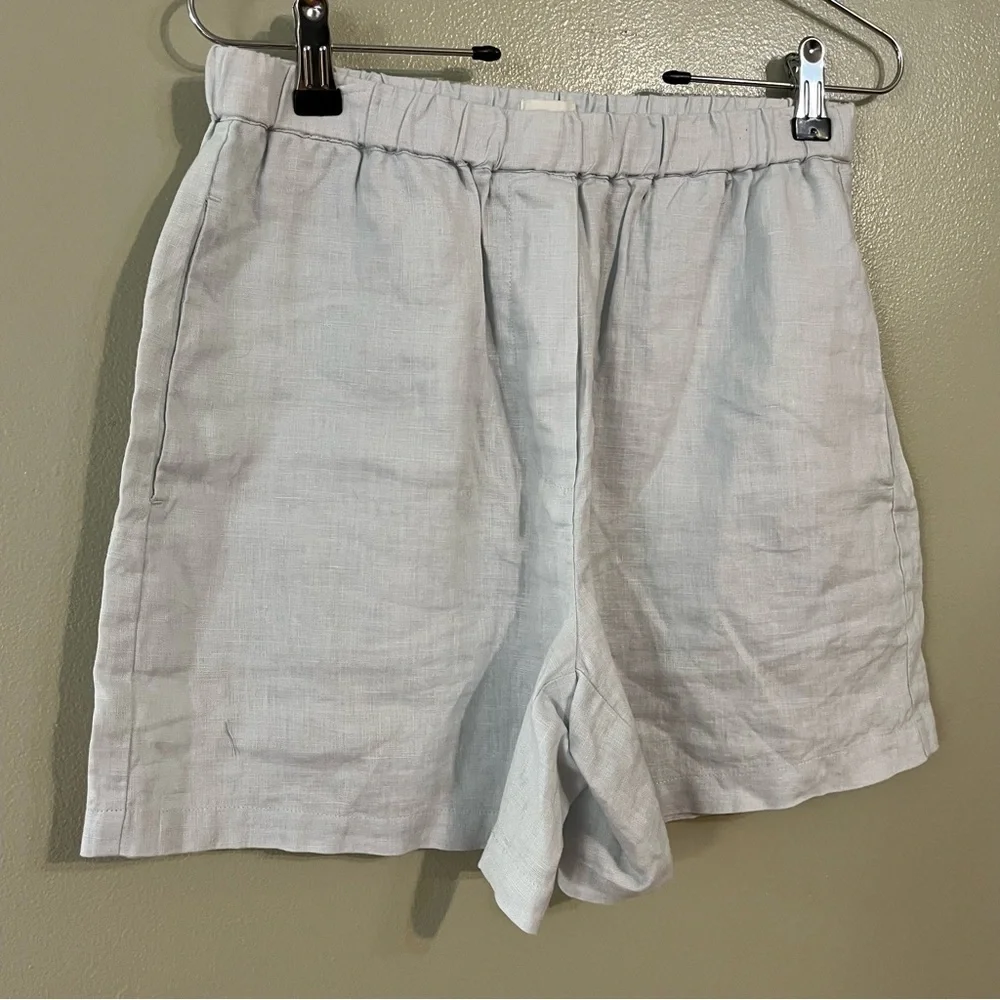 Wilfred Free Women's Light Gray Linen Shorts Pull On Beach Vacation  S